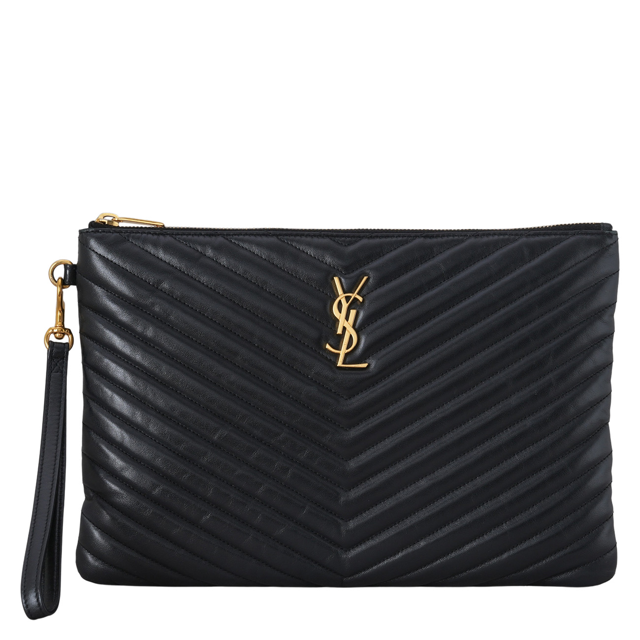 YVES SAINT LAURENT(USED)생로랑 559193 모노그램 쉐브론 클러치